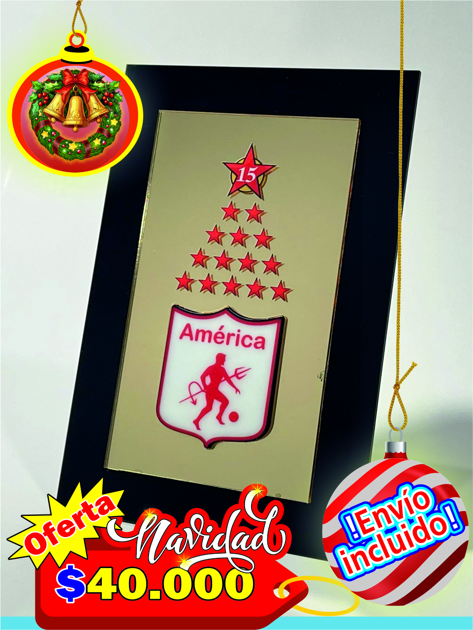 Cuadro de mesa dorado de América de Cali